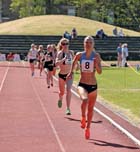 Vicky Fouhy (Windsor, Slough, E&H) wins the 1500 metres at the UK Women's National League, Premier, Meadowbank, Edinburgh.